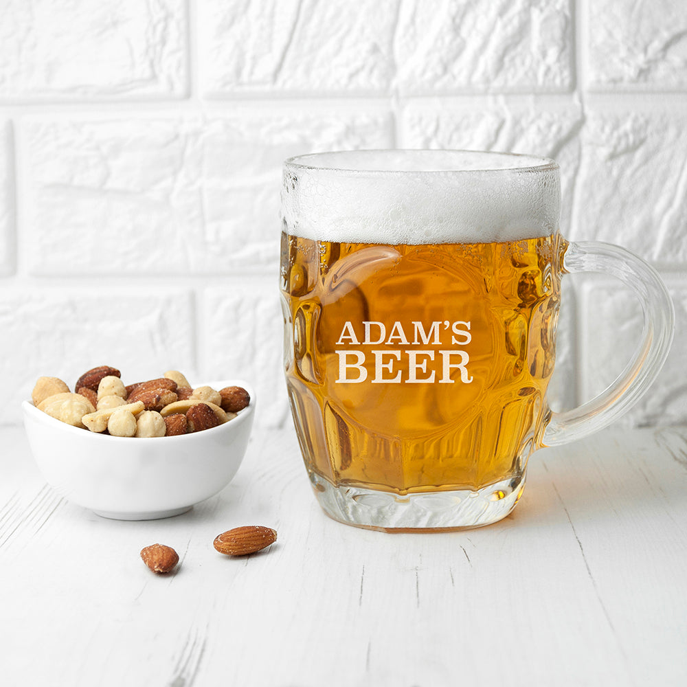 Personalised Dimpled Beer Glass - treat-republic