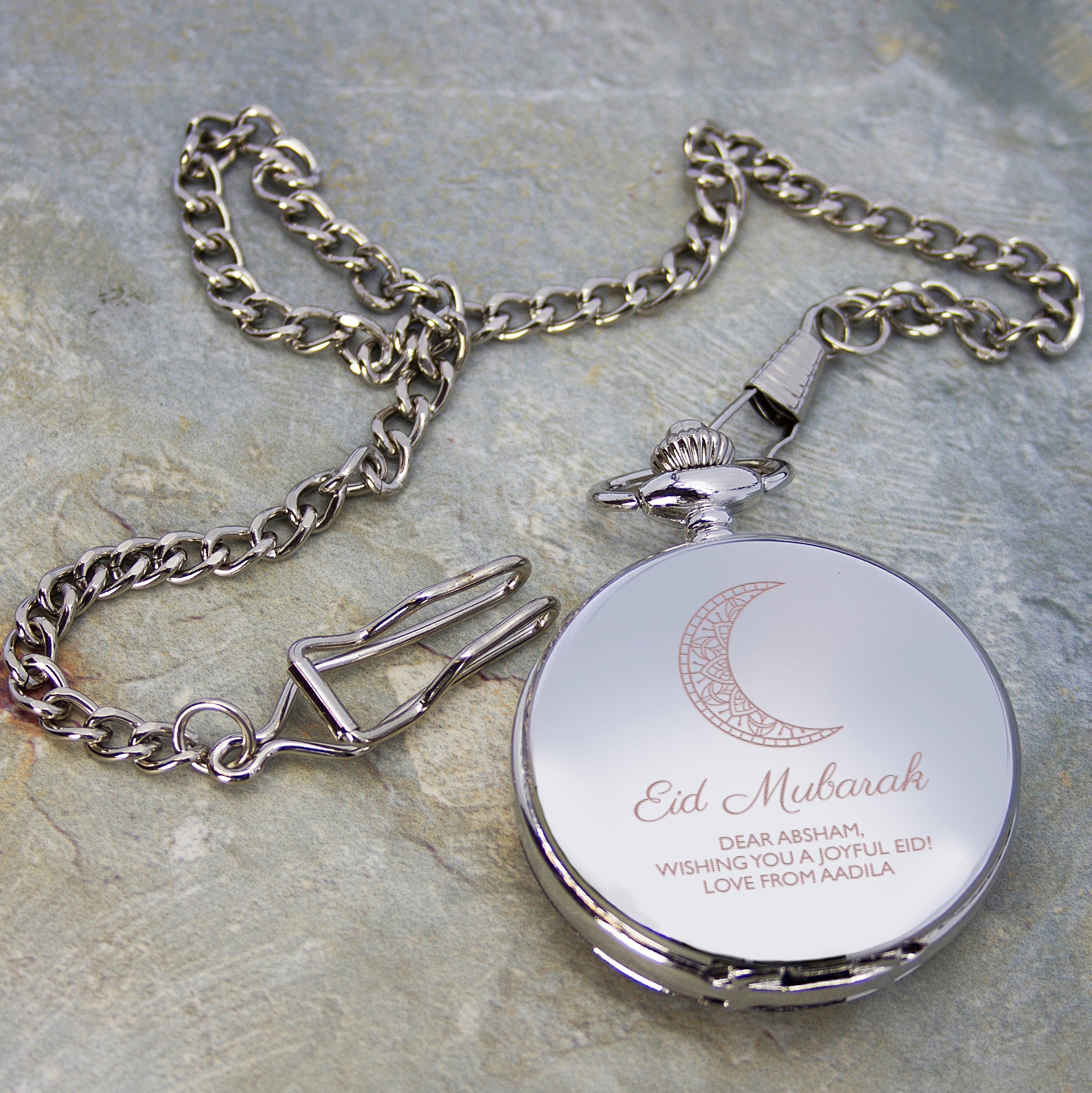 Personalised Eid Mubarak Dual Pocket Watch - treat-republic