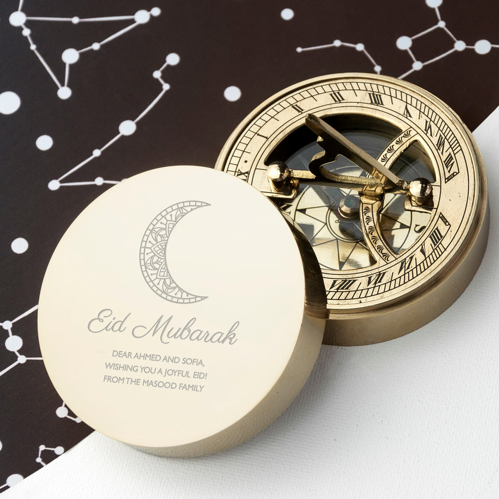 Personalised Eid Mubarak Sundial Compass - treat-republic