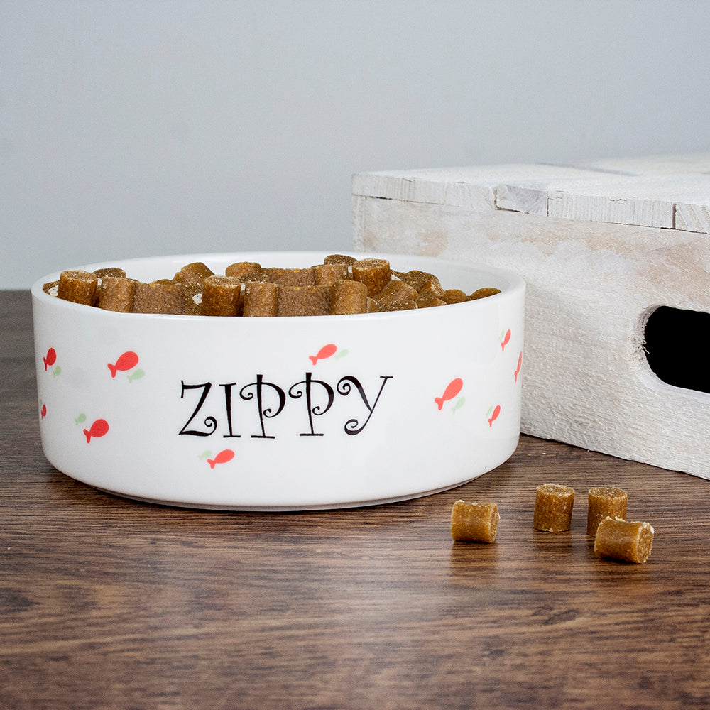 Personalised Female Fishy Cat Bowl - treat-republic