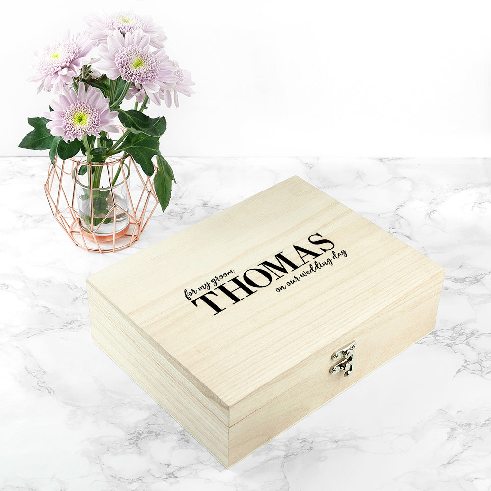 Personalised For My Groom on Our Wedding Day Box - treat-republic