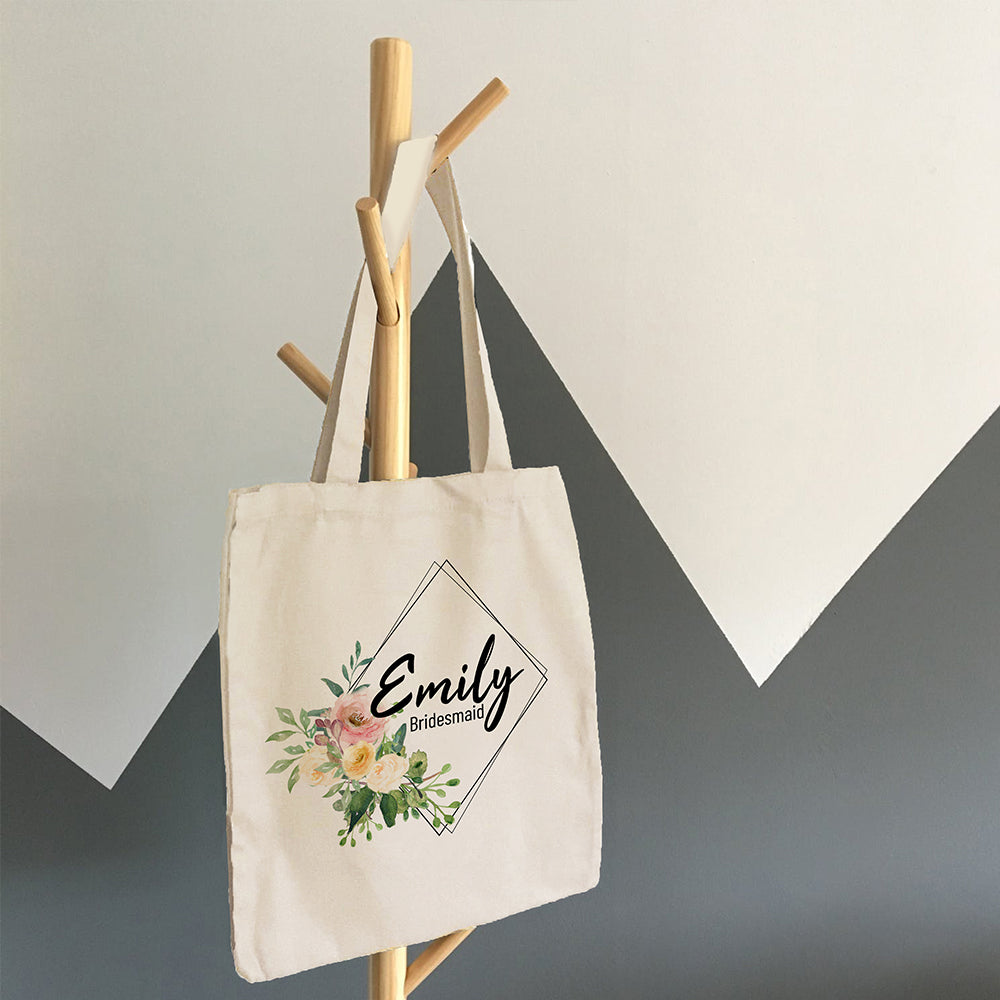 Personalised Geometric Diamond Wreath Tote Bag - treat-republic