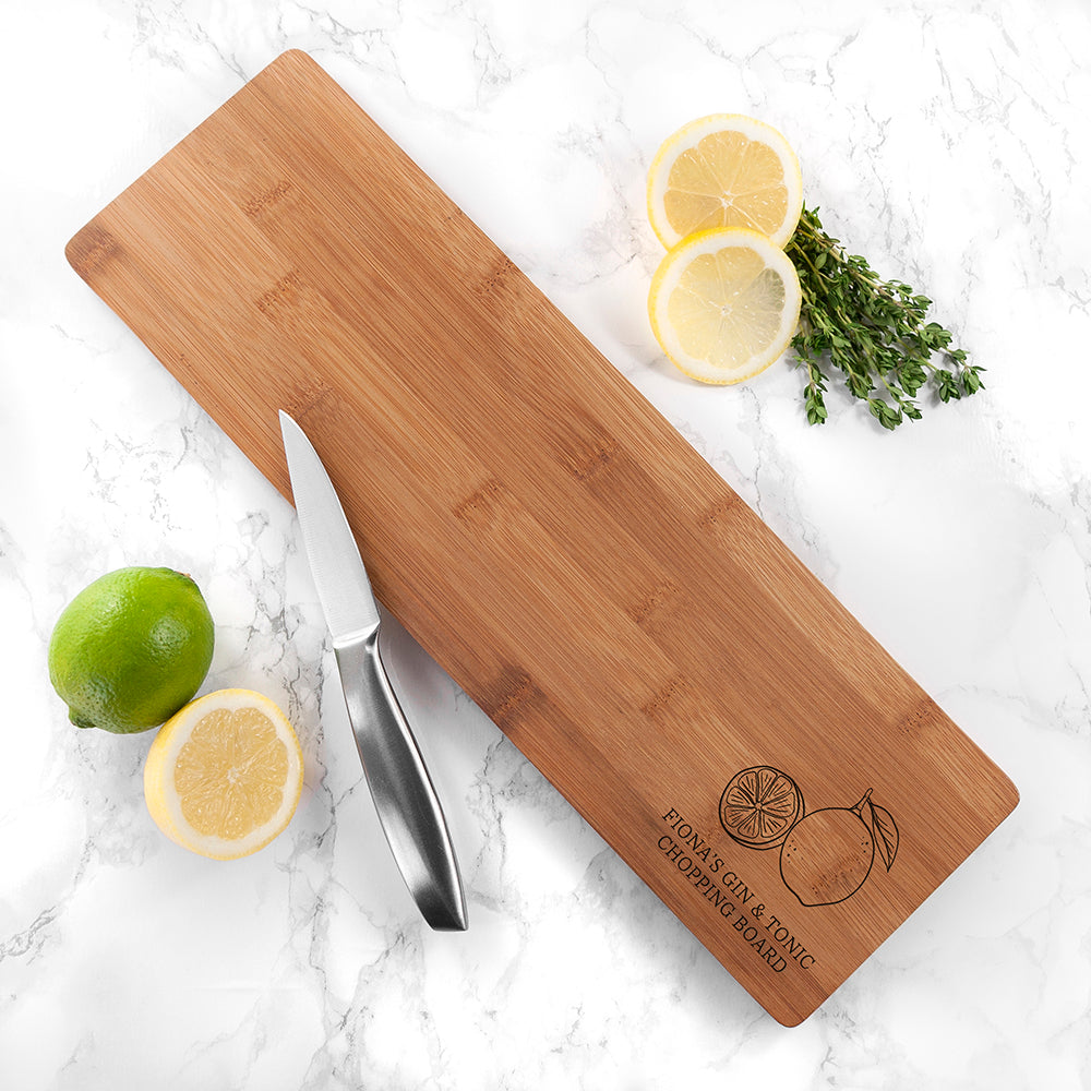 Personalised Gin and Tonic Chopping Board - treat-republic