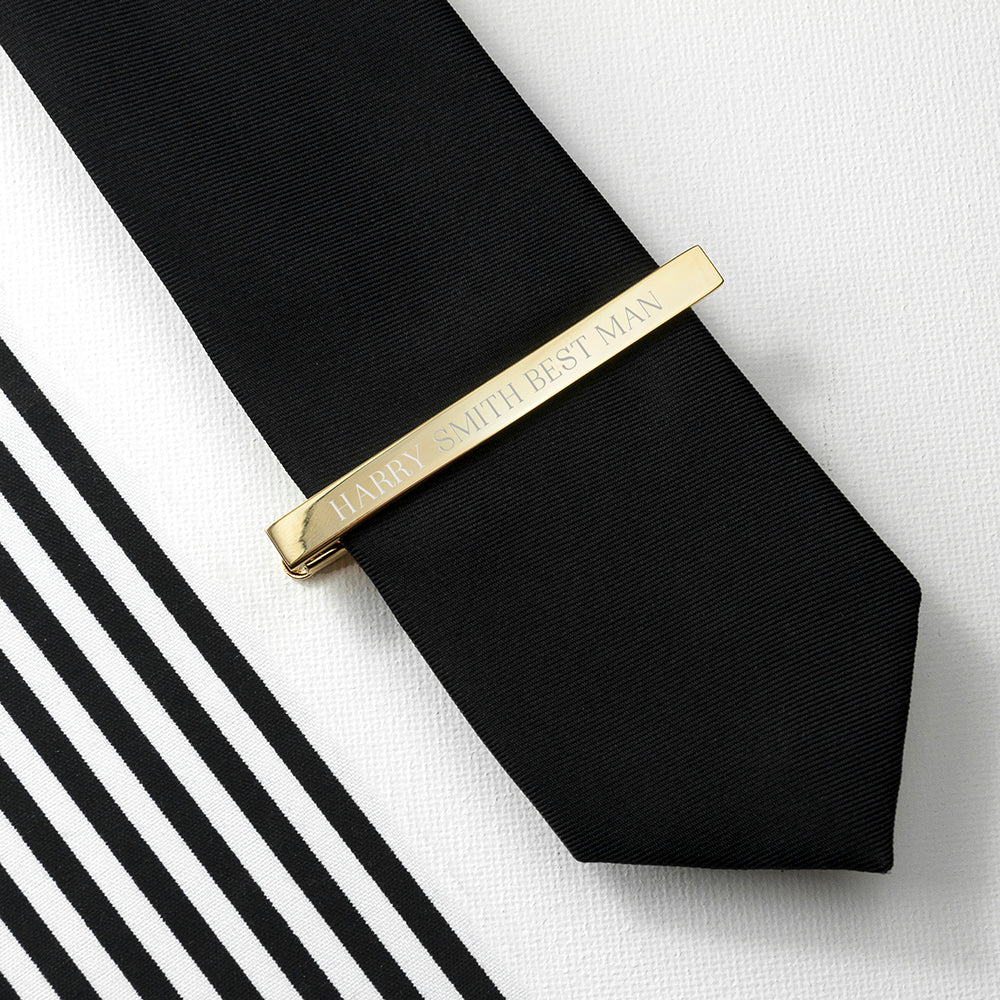 Personalised Gold Plated Tie Clip - treat-republic