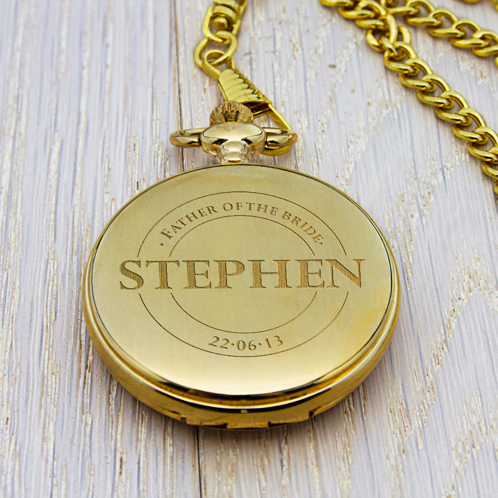Personalised Groomsman Emblem Pocket Watch - treat-republic