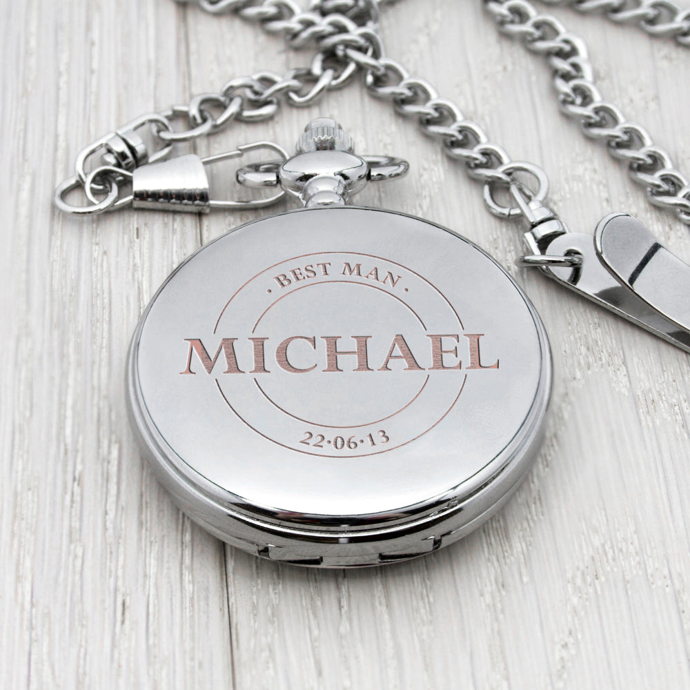 Personalised Groomsman Emblem Pocket Watch - treat-republic