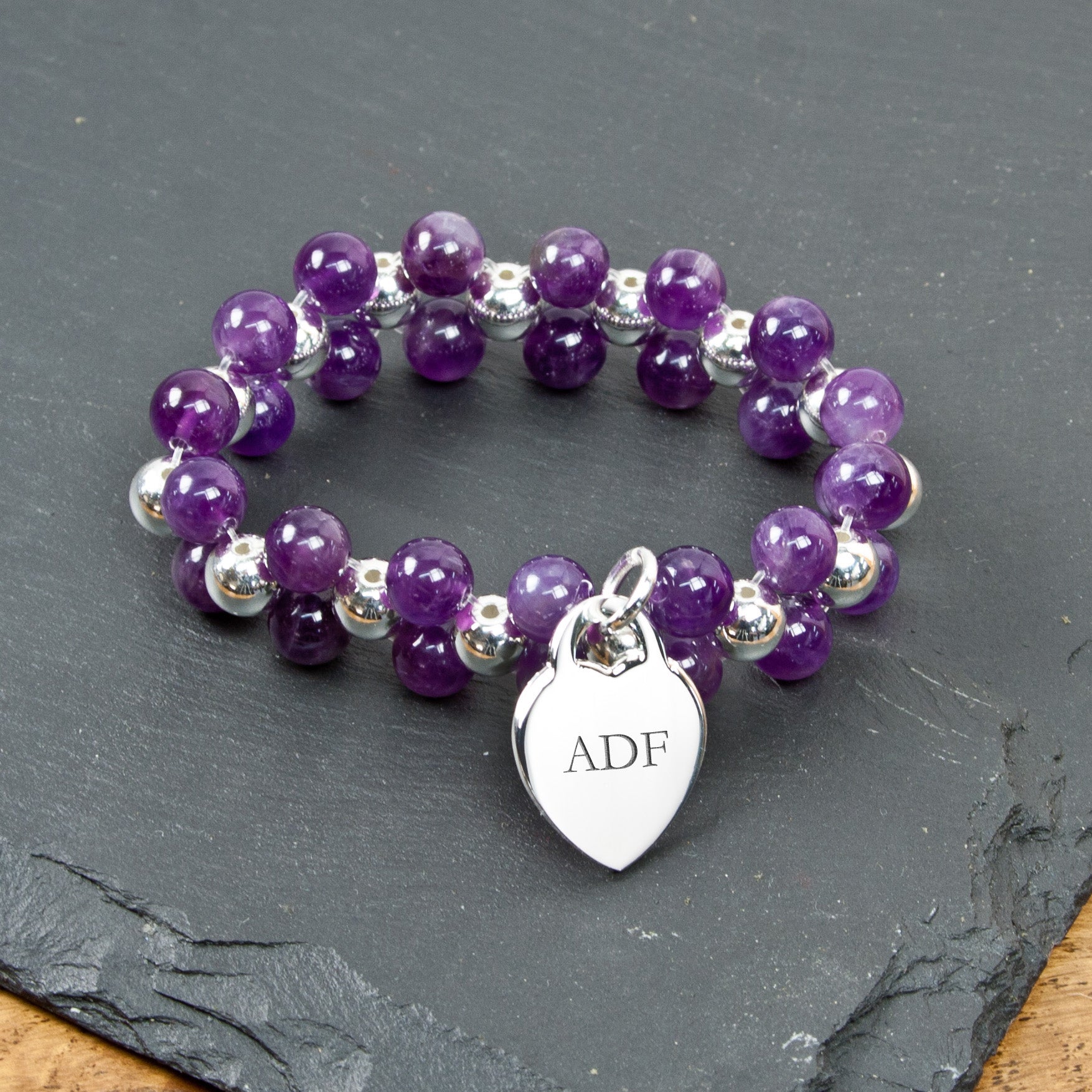 Personalised Amethyst Harmony Bracelet - treat-republic