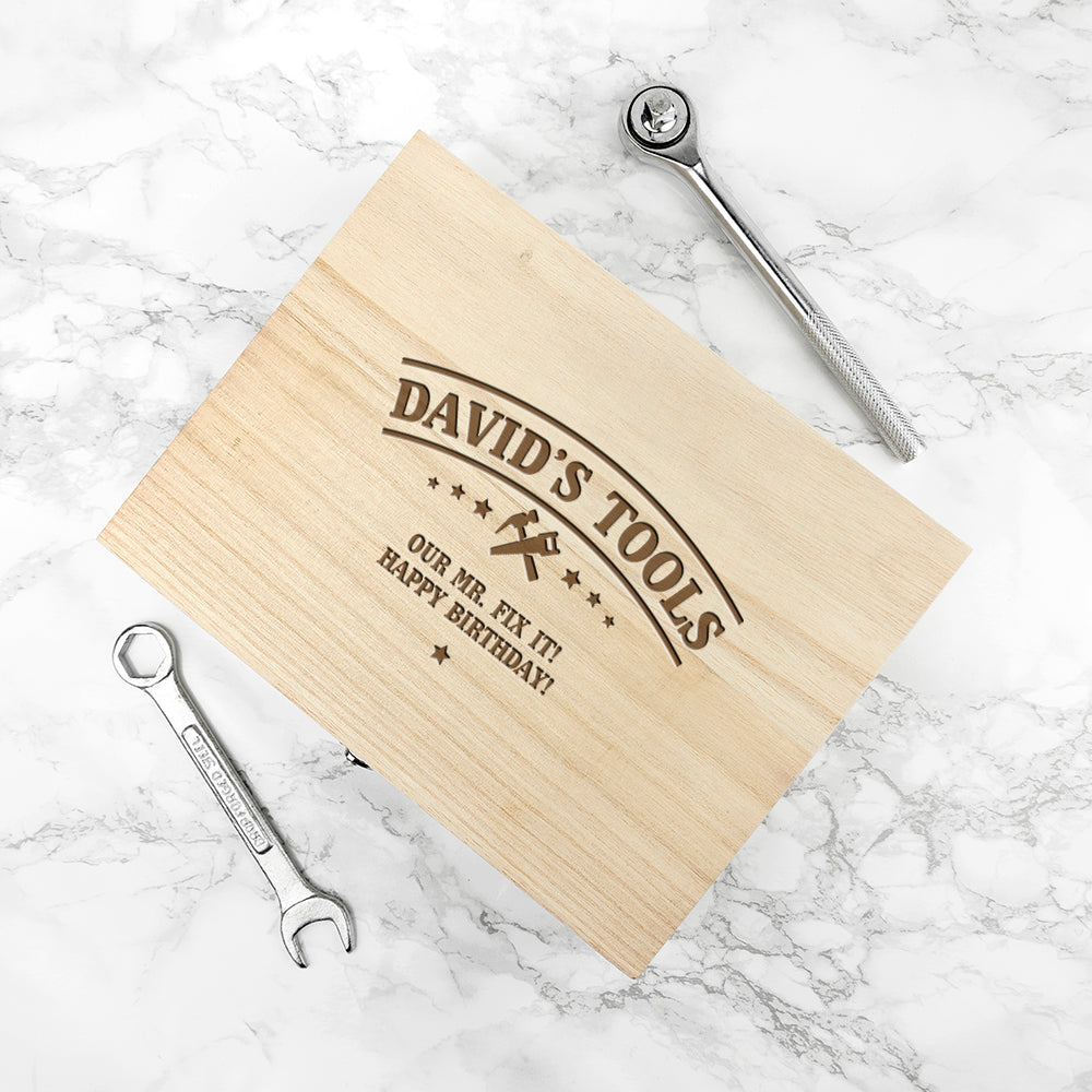 Personalised He Can Fix Anything Tool Box - treat-republic