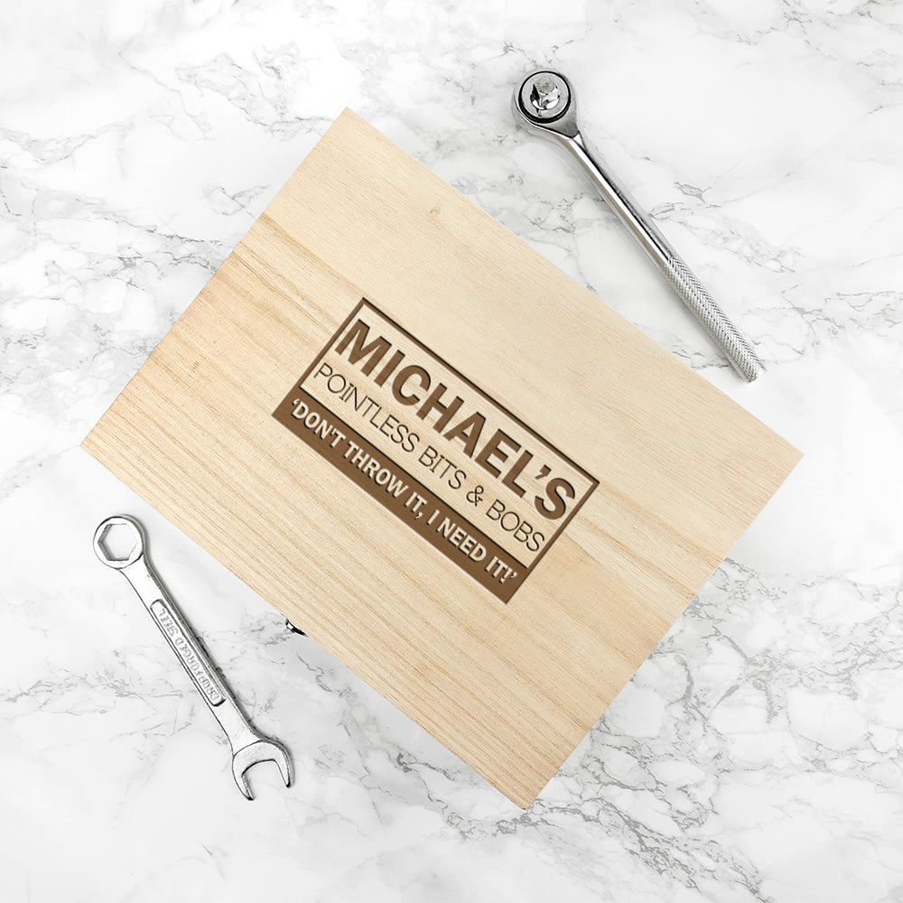 Personalised His Pointless Bits & Bobs Box - treat-republic
