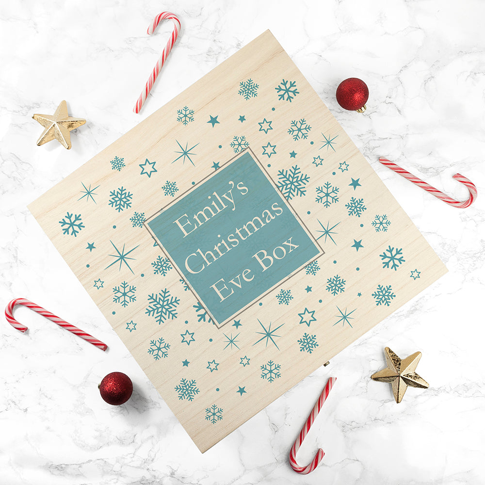 Personalised Ice Blue Snowflake Christmas Eve Box - treat-republic
