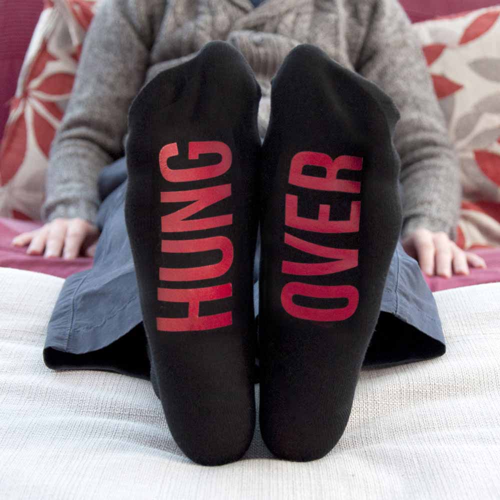Personalised Jet Black & Crimson Socks - treat-republic