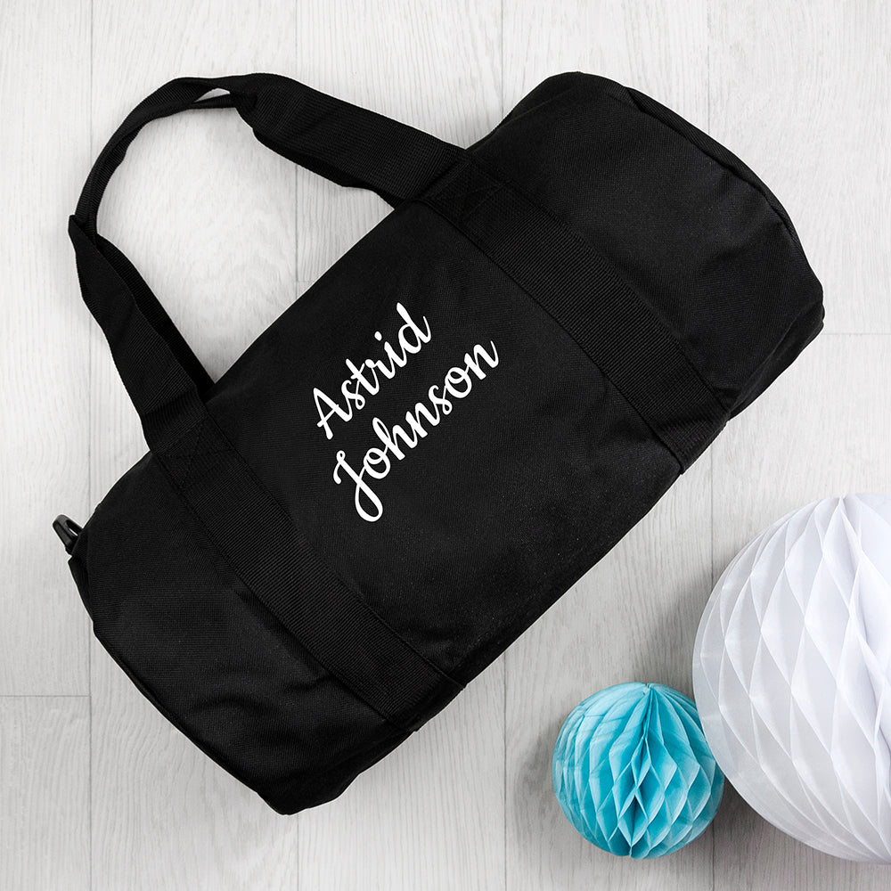 Personalised Kids Black Gym Kit Bag - treat-republic