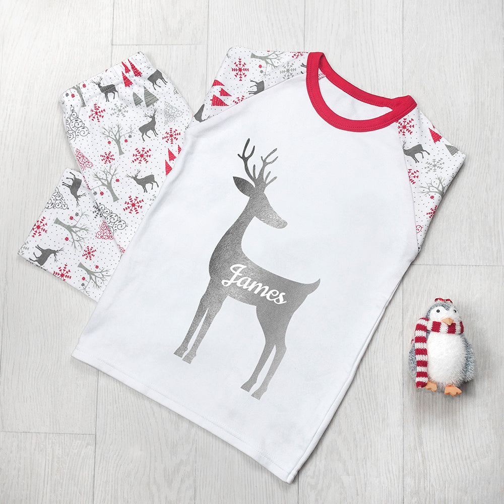 Personalised Kids Festive Woodland Pyjamas - treat-republic