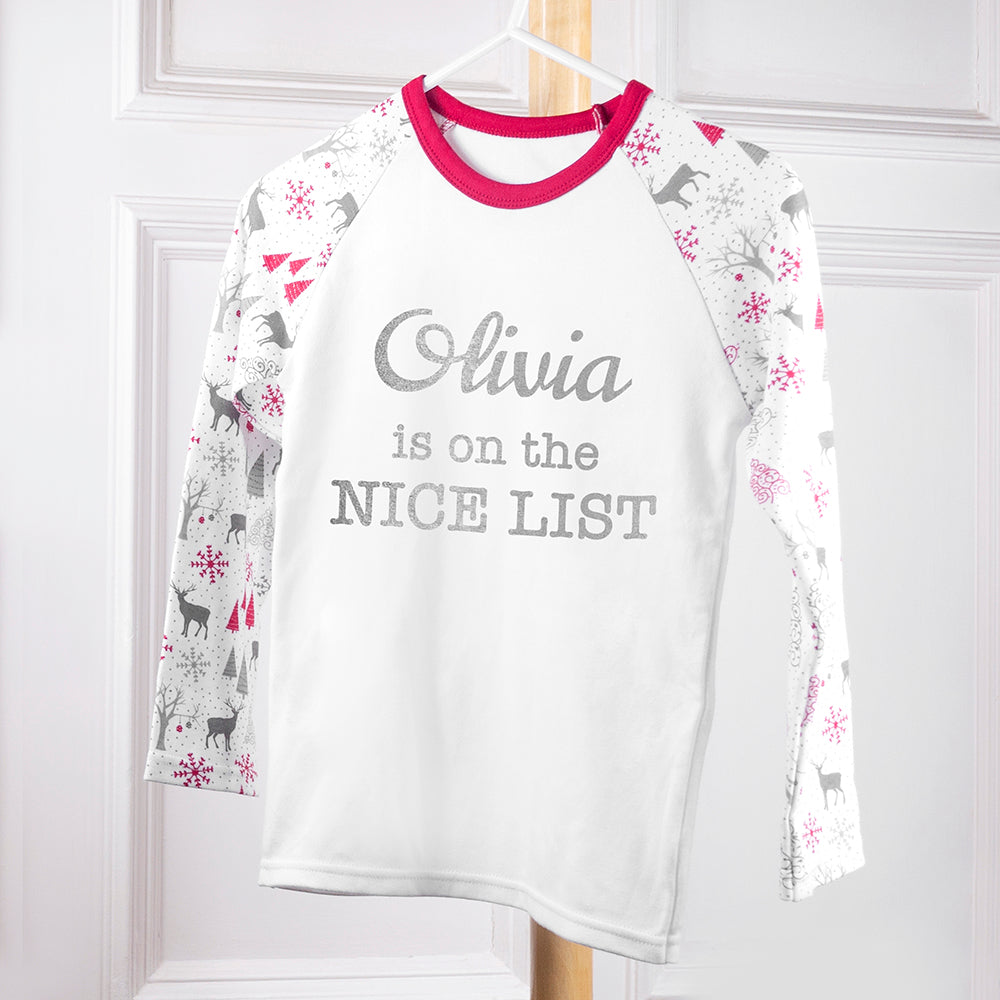 Personalised Kids 'Nice List' Woodland Pyjamas - treat-republic