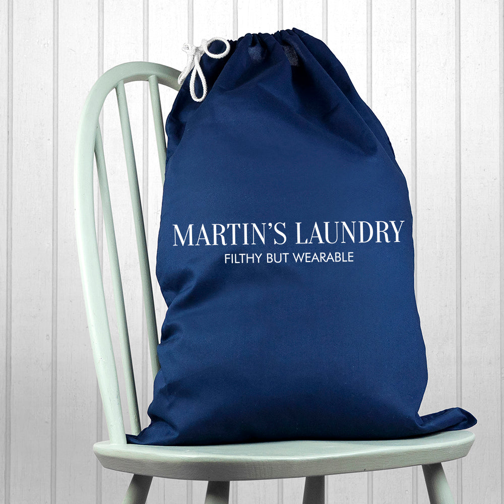 Personalised Large Navy Laundry Bag - treat-republic