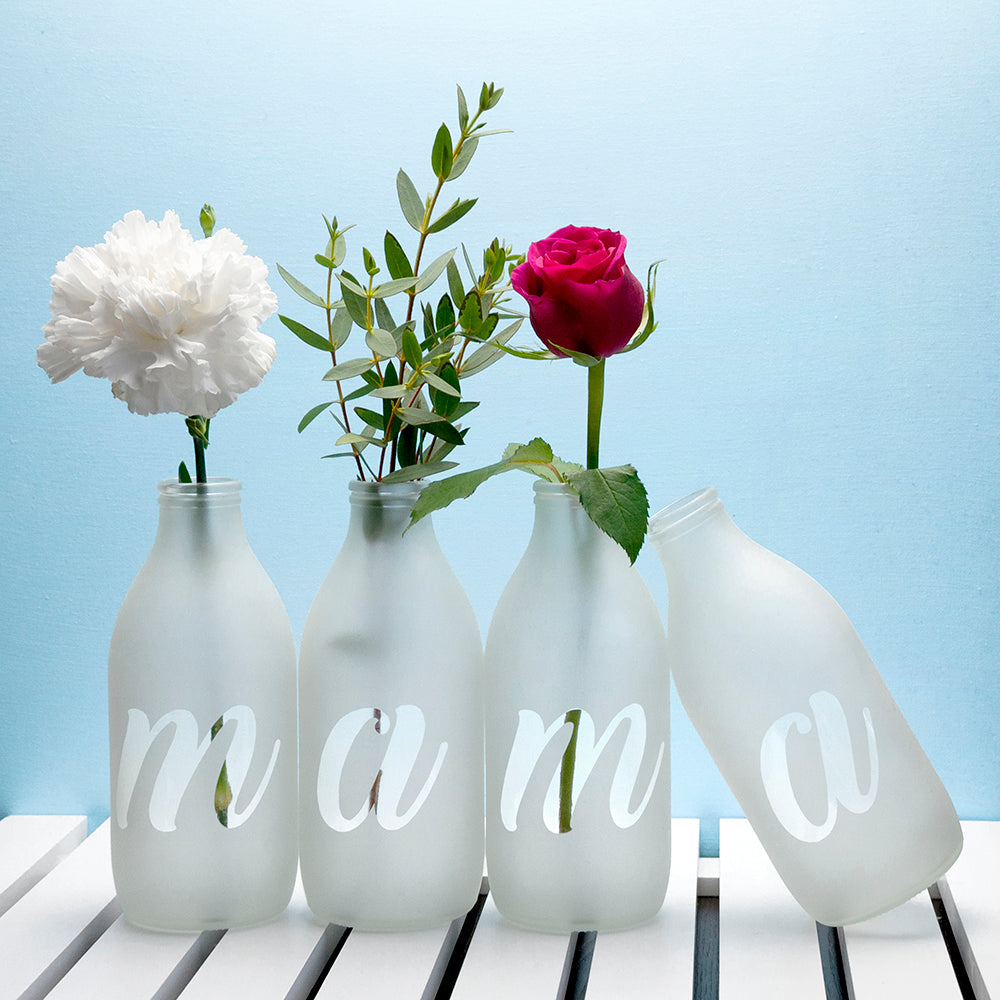 Personalised Letter Milk Bottle Vases - treat-republic