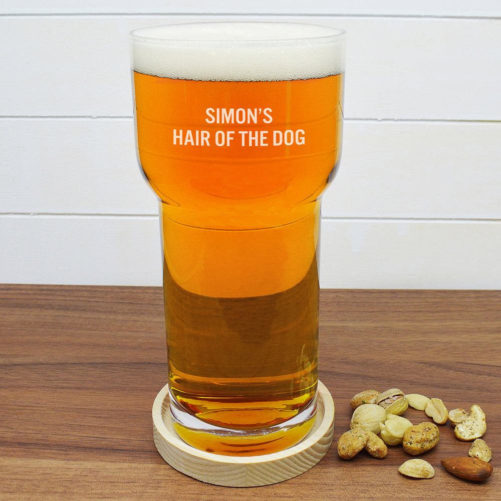 Personalised LSA Pint Glass With Ash Wood Coaster - treat-republic