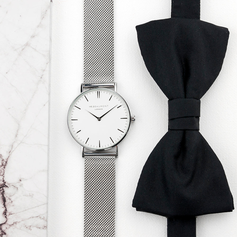 Mr Beaumont Personalised Men's Metallic Silver Watch - treat-republic