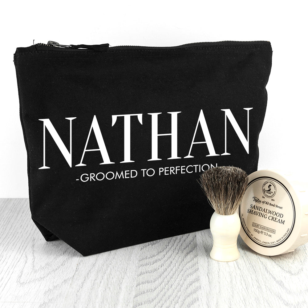 Personalised Men's Wash Bag in Black - treat-republic