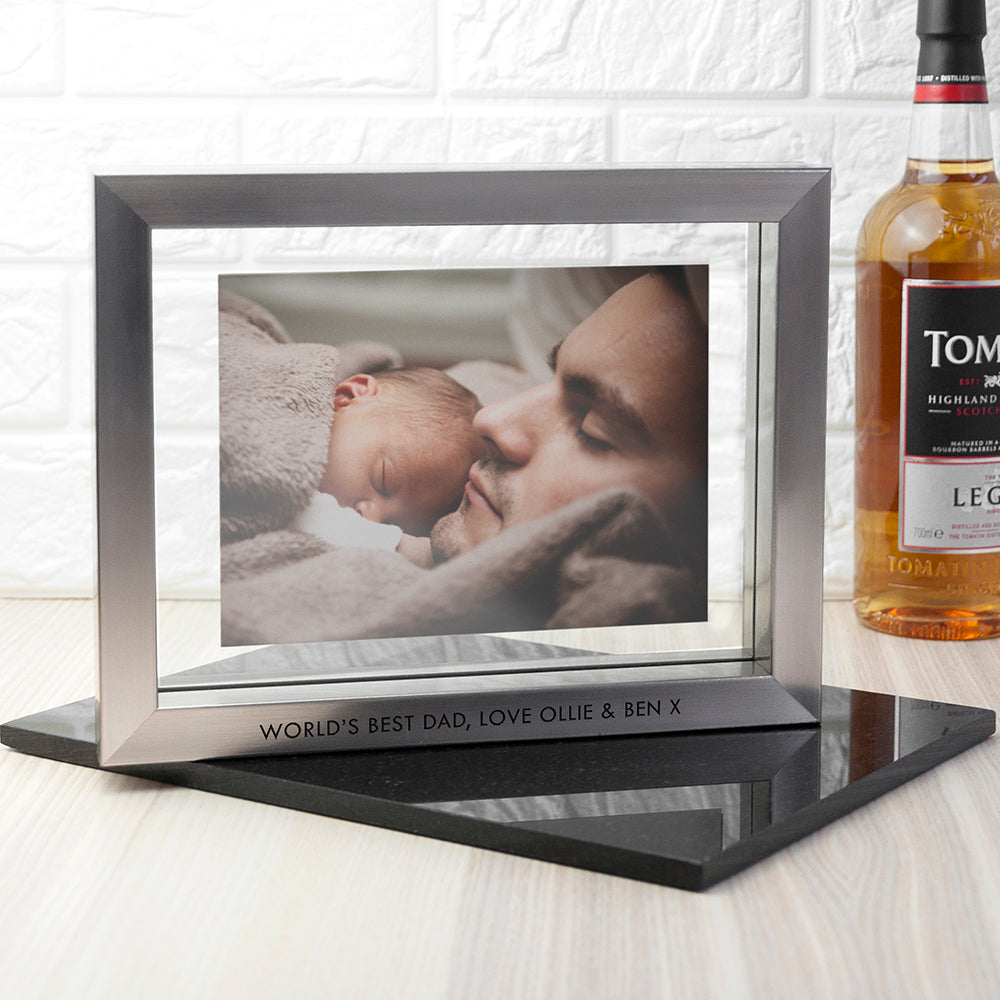 Personalised Metallic Grey Photo Frame - treat-republic
