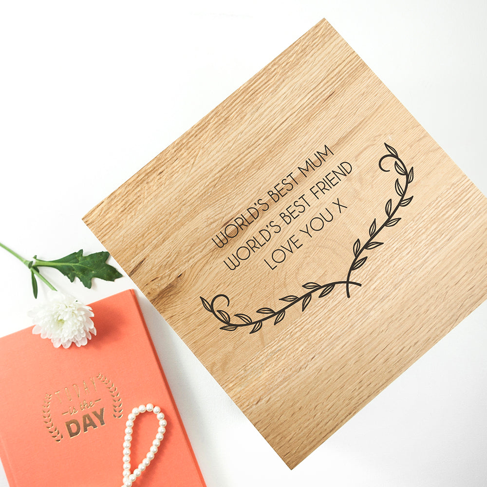 Personalised Mother's Love Large Oak Photo Cube - treat-republic