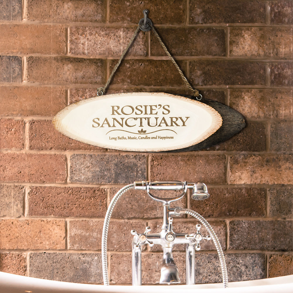 Personalised My Sanctuary Wooden Sign - treat-republic