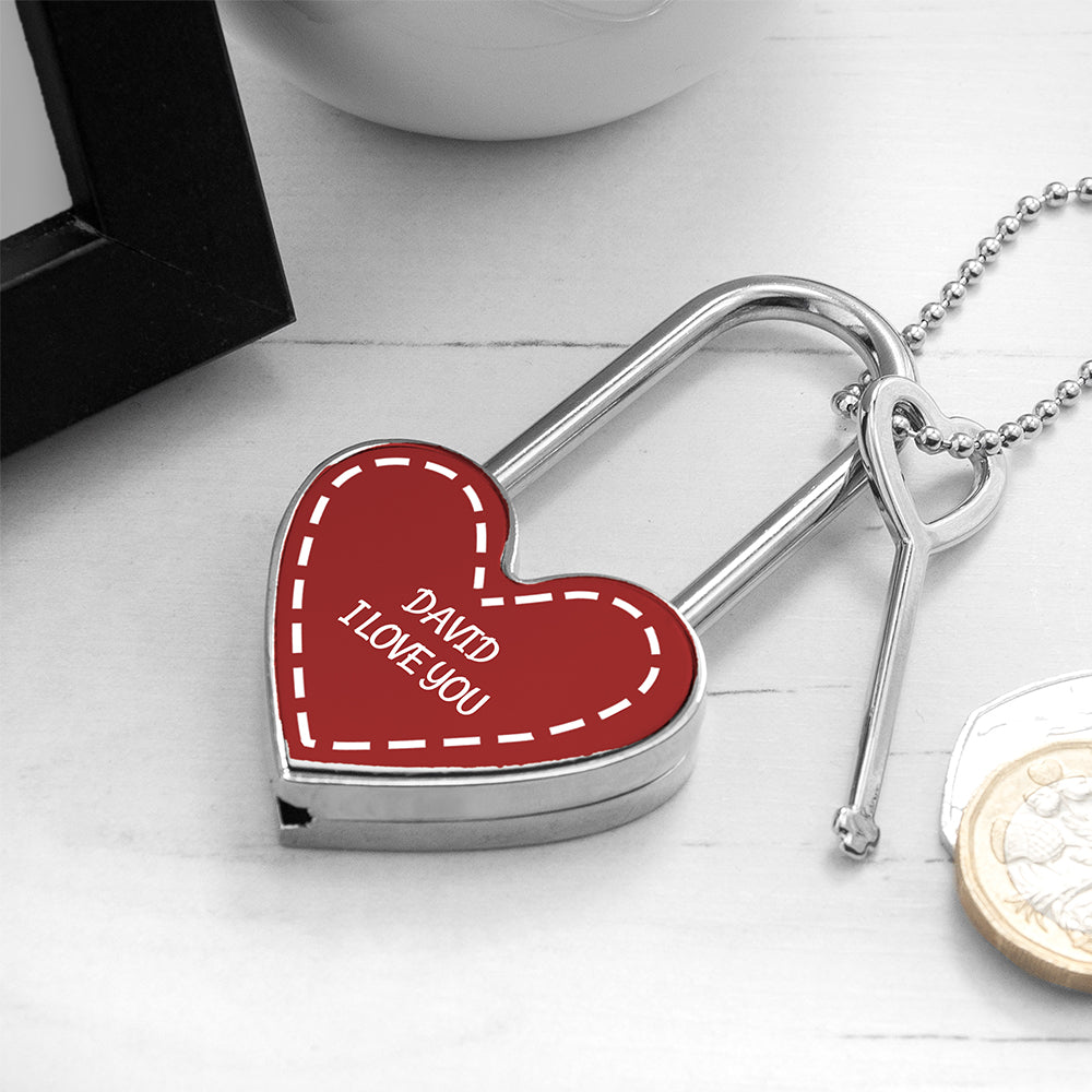 Personalised Parisienne Heart Padlock - treat-republic