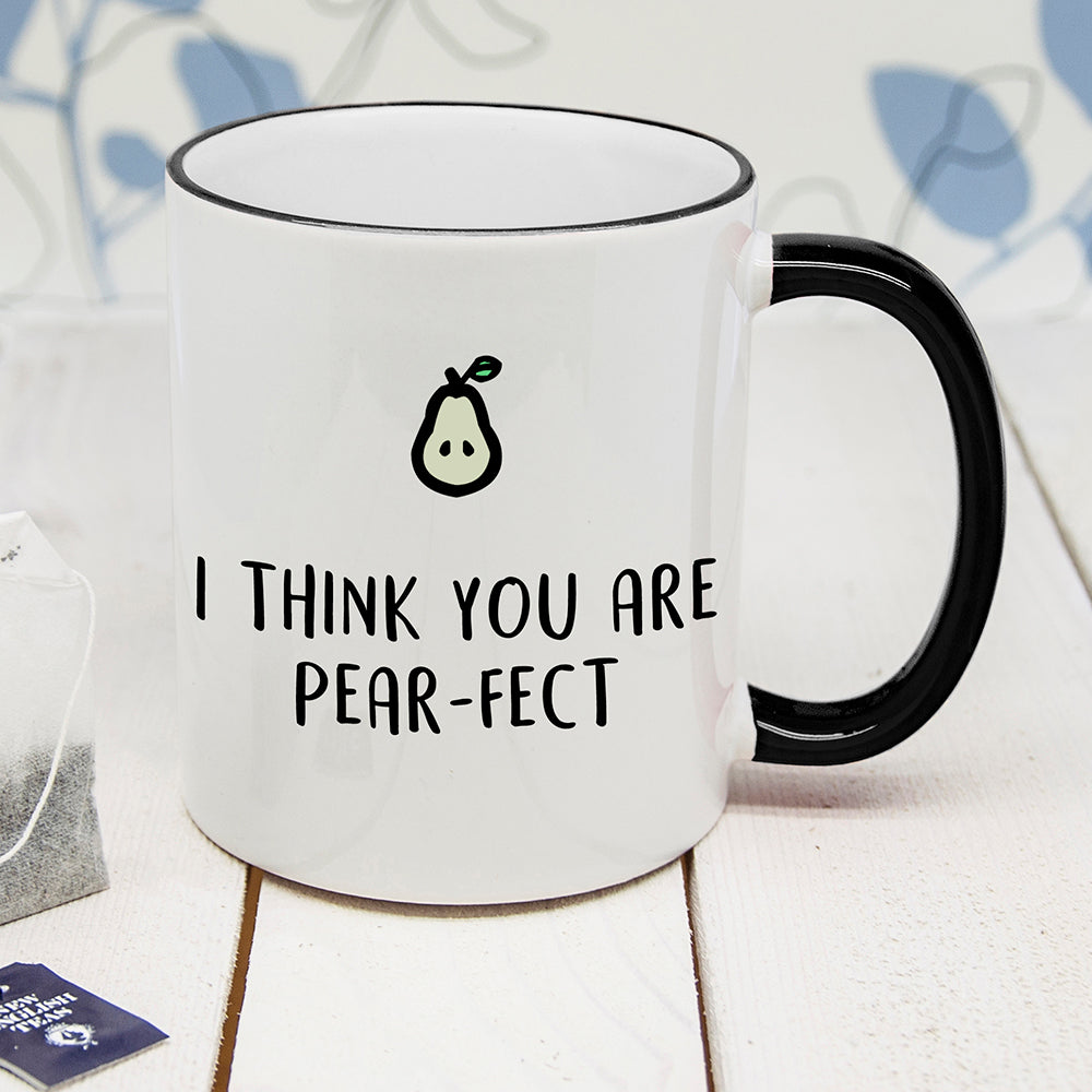 Personalised Pear-Fect Black Rimmed Mug - treat-republic