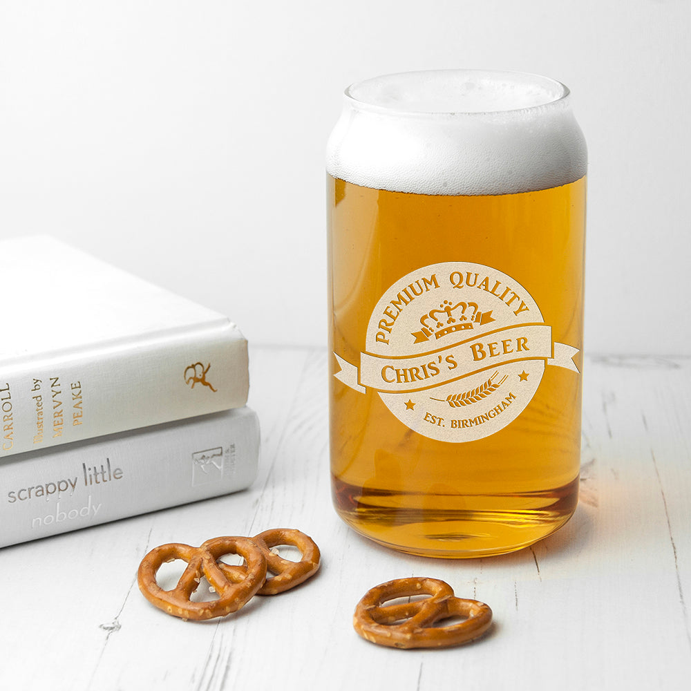 Personalised Premium Quality Beer Can Glass - treat-republic