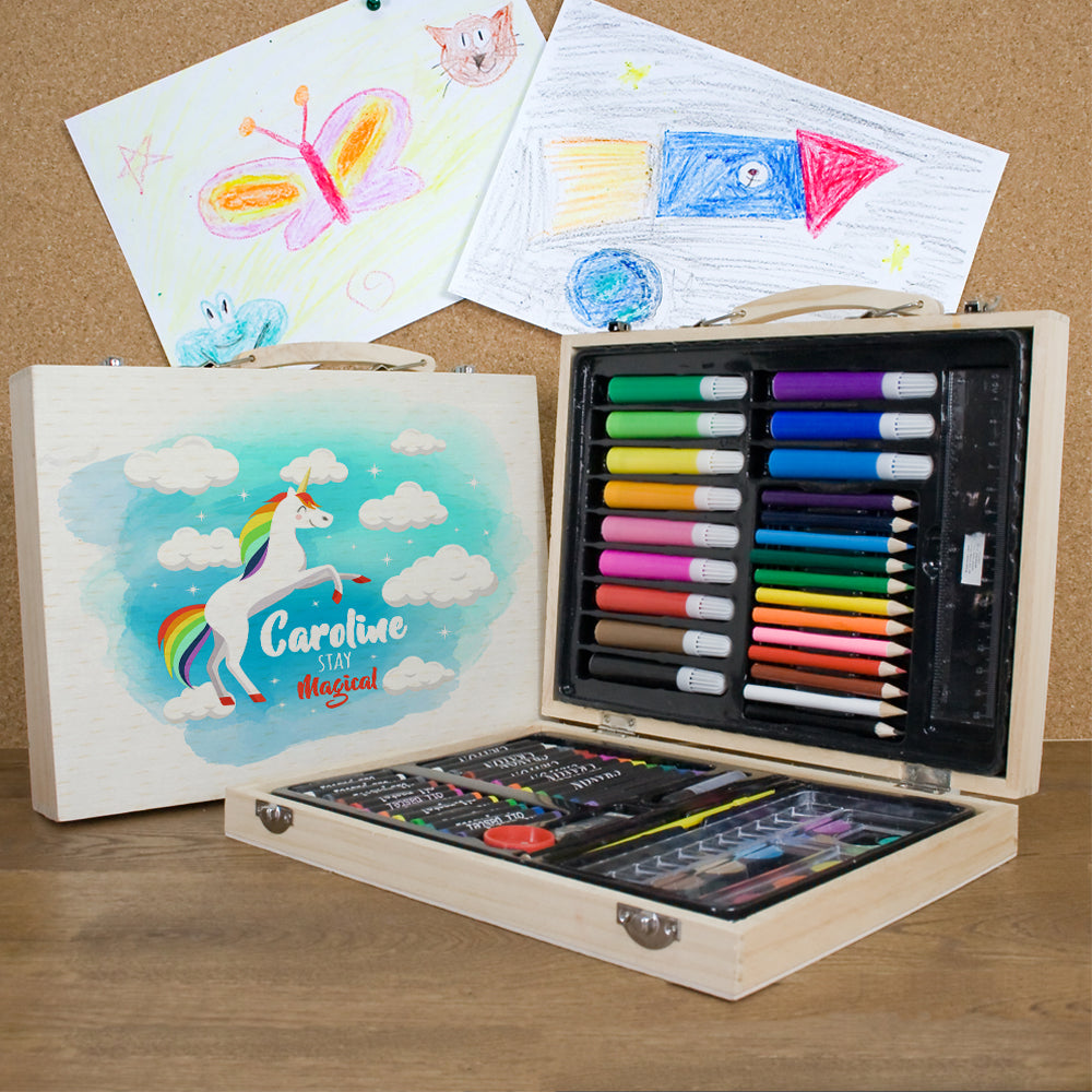 Personalised Rainbow Unicorn Colouring In Set - treat-republic