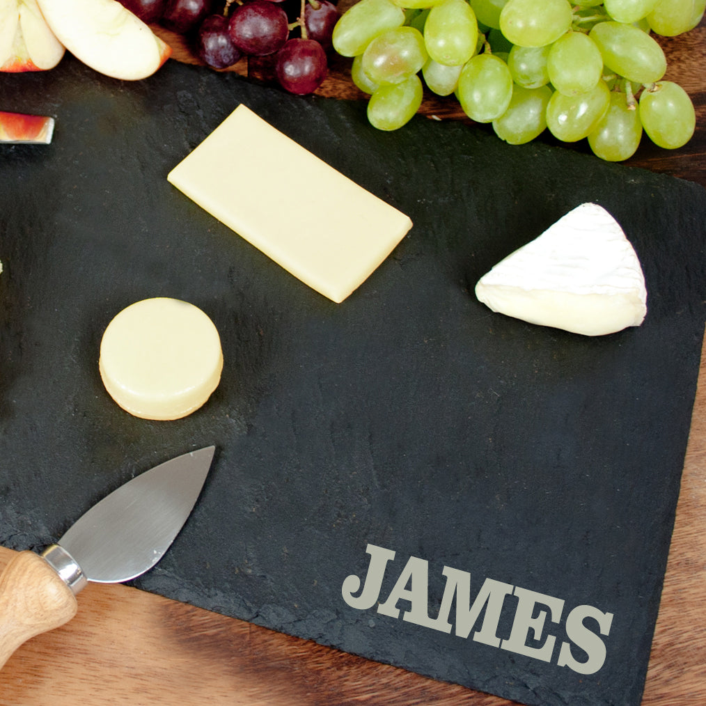 Personalised Rustic Slate Cheese Board - treat-republic