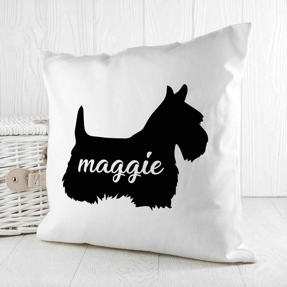 Personalised Scottish Terrier Silhouette Cushion Cover - treat-republic