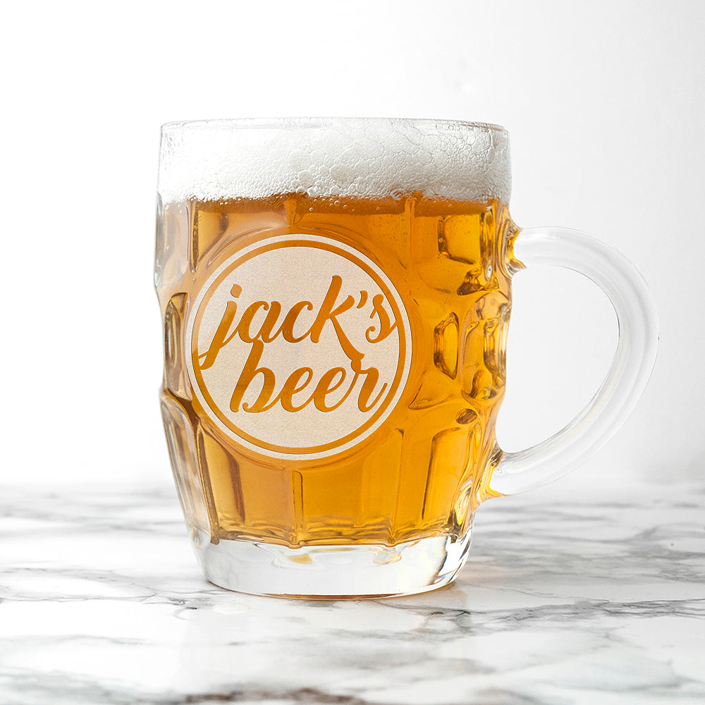 Personalised Statement Dimpled Beer Glass - treat-republic