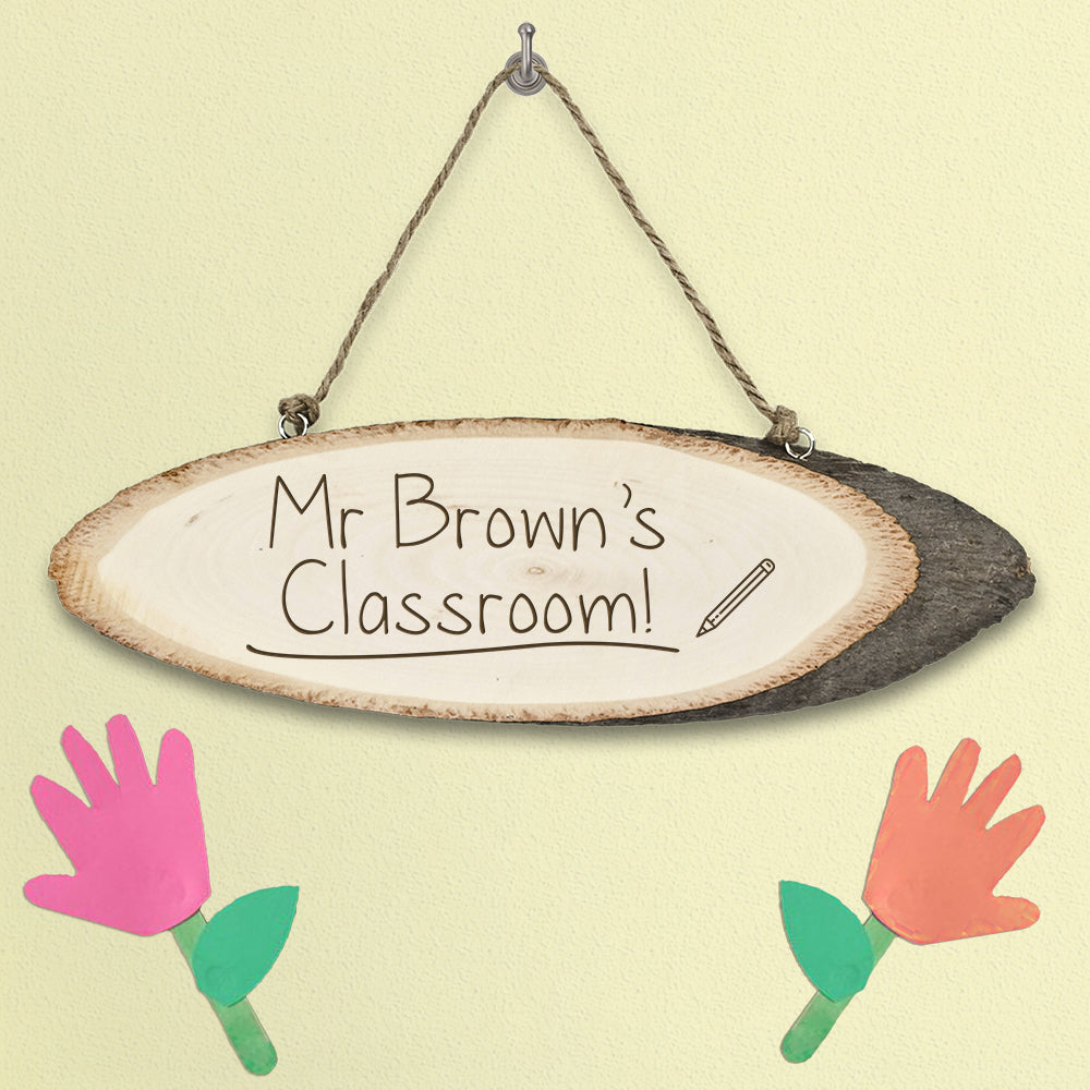 Personalised Teacher's Classroom Wooden Sign - treat-republic