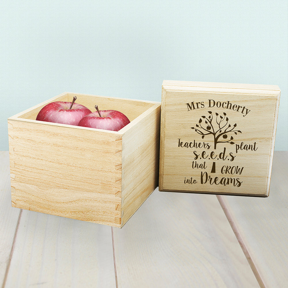 Personalised Teachers Plant Seeds... Cube Box - treat-republic