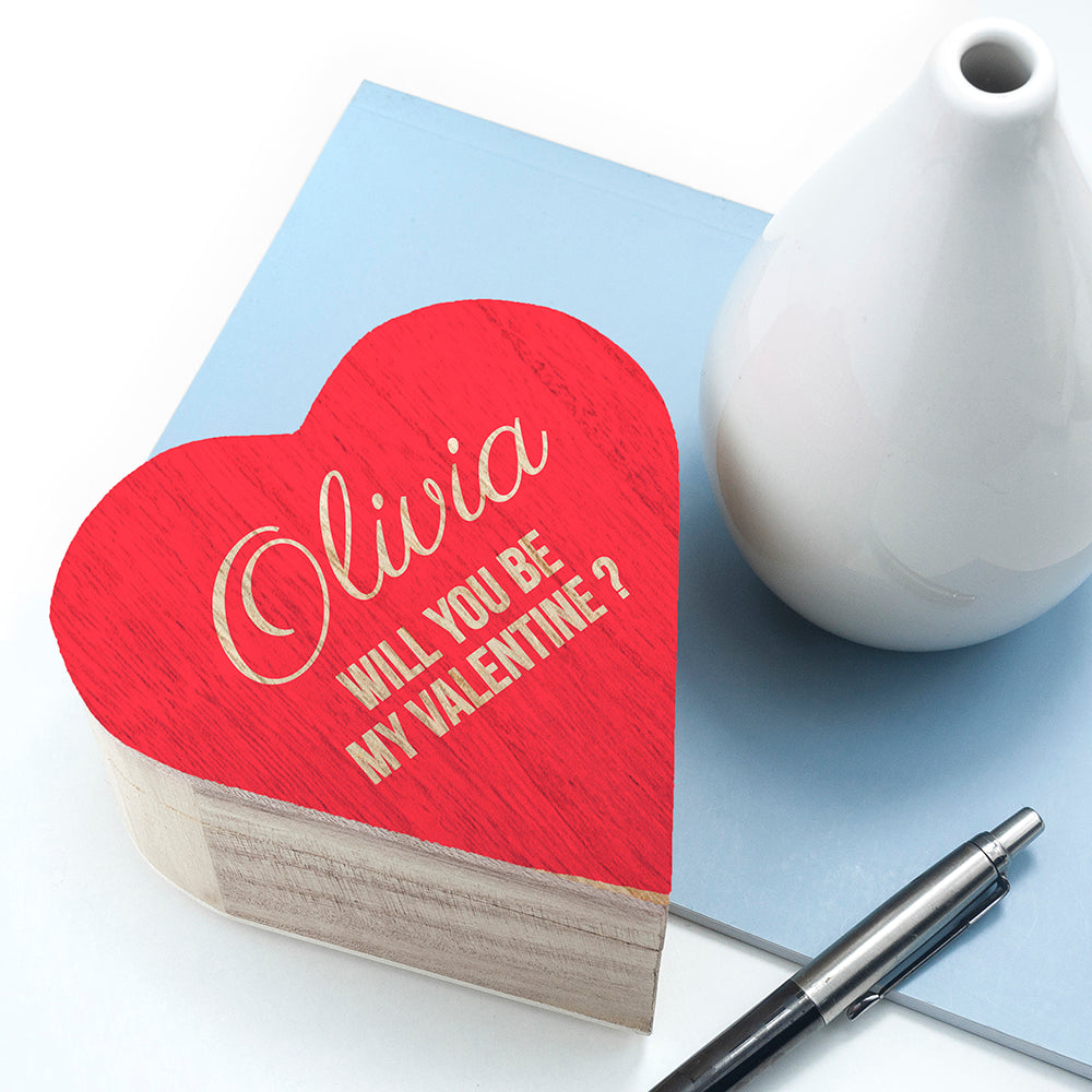 Personalised Valentines Wooden Heart Trinket Box - treat-republic