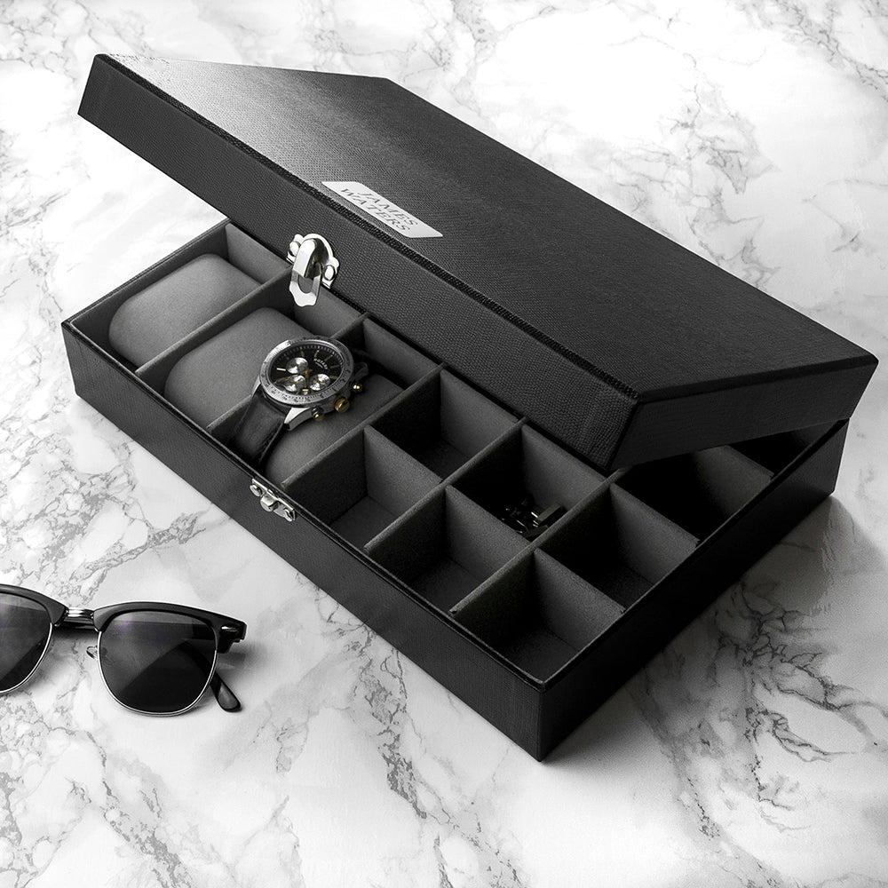 Personalised Watch & Cufflinks Box - treat-republic