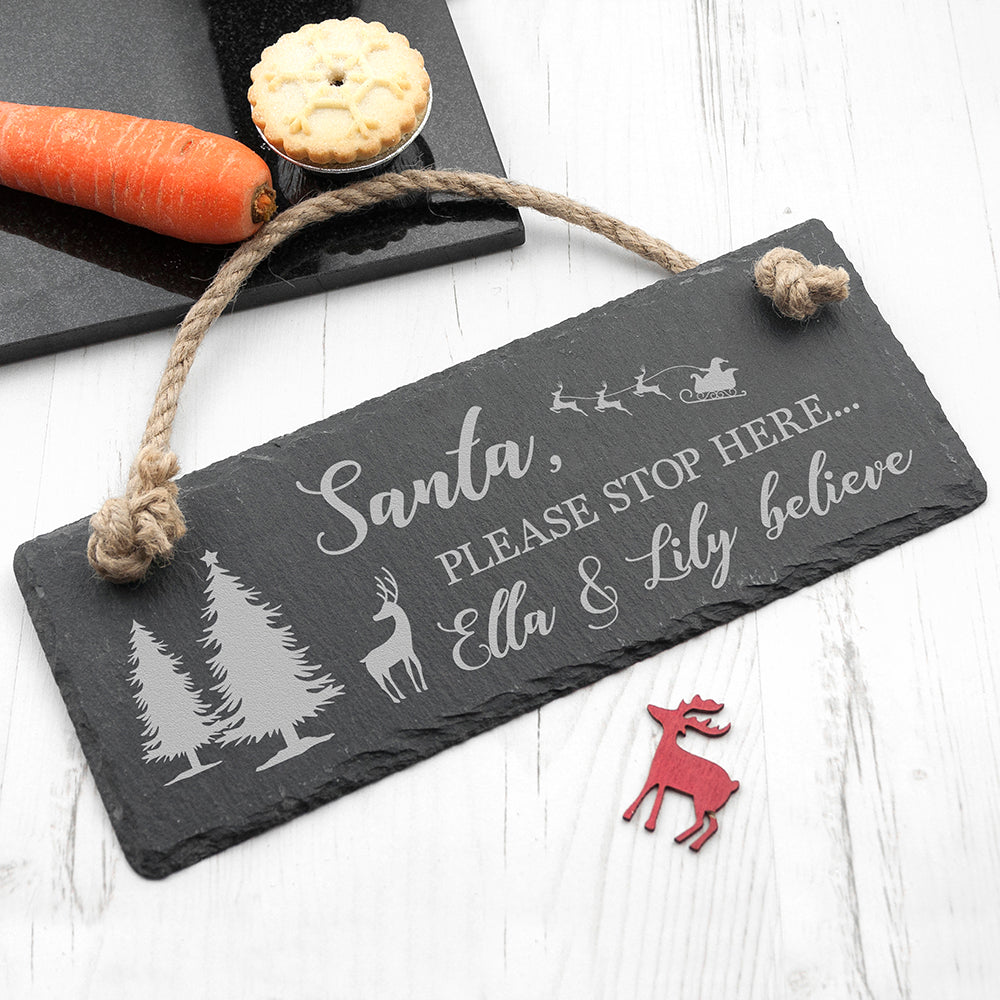Personalised We Believe Slate Hanging Sign - treat-republic