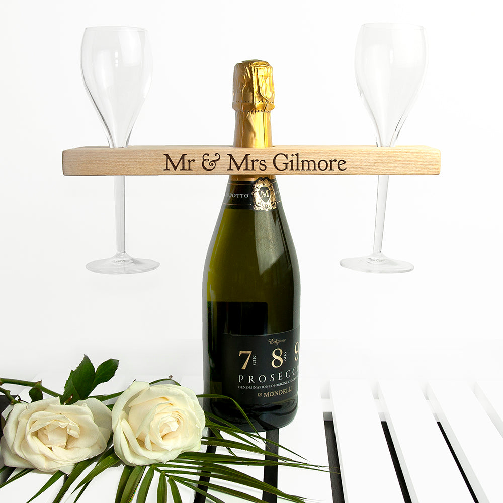 Personalised Welsh Ash Wooden Champagne Holder - treat-republic