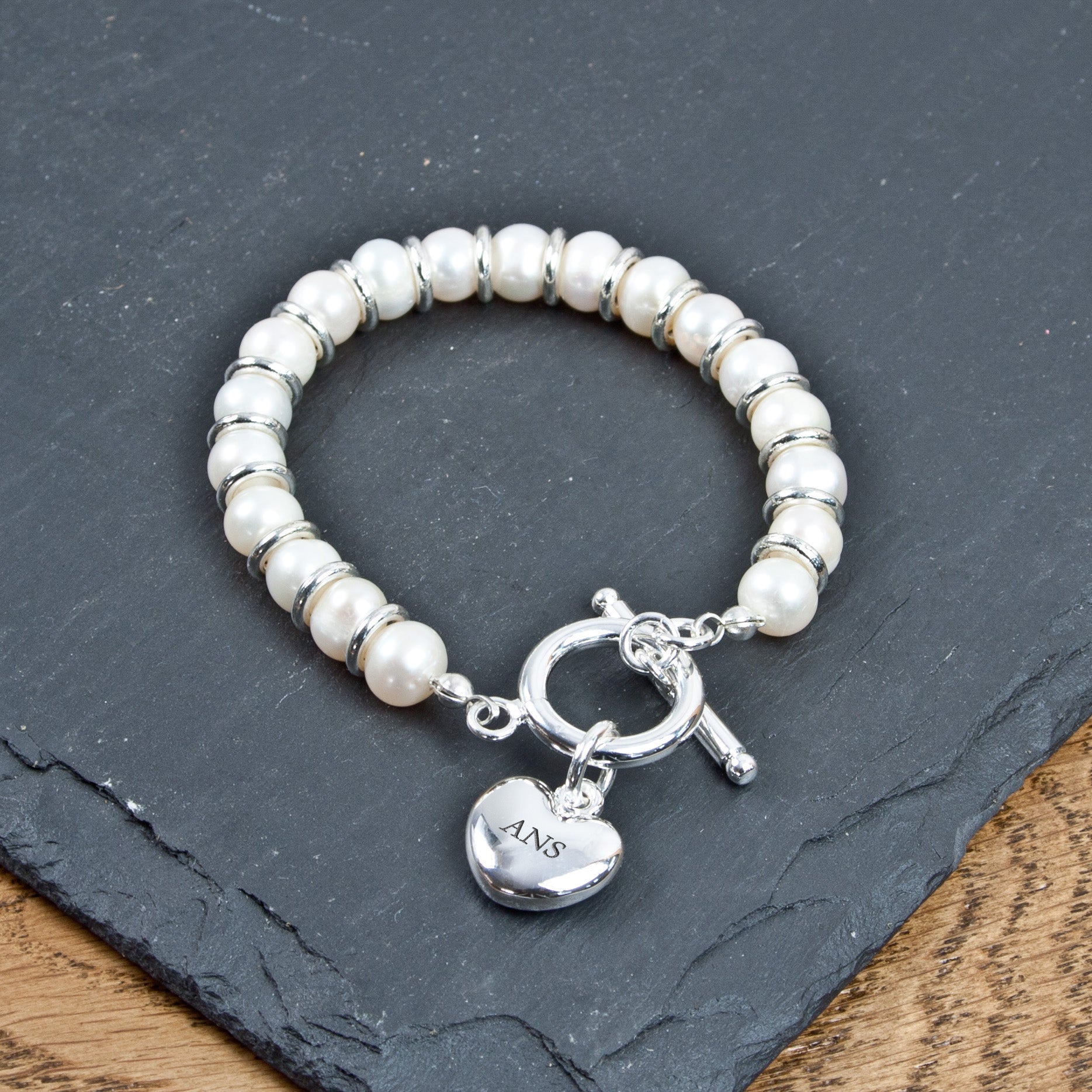 Personalised White Harmony Bracelet - treat-republic