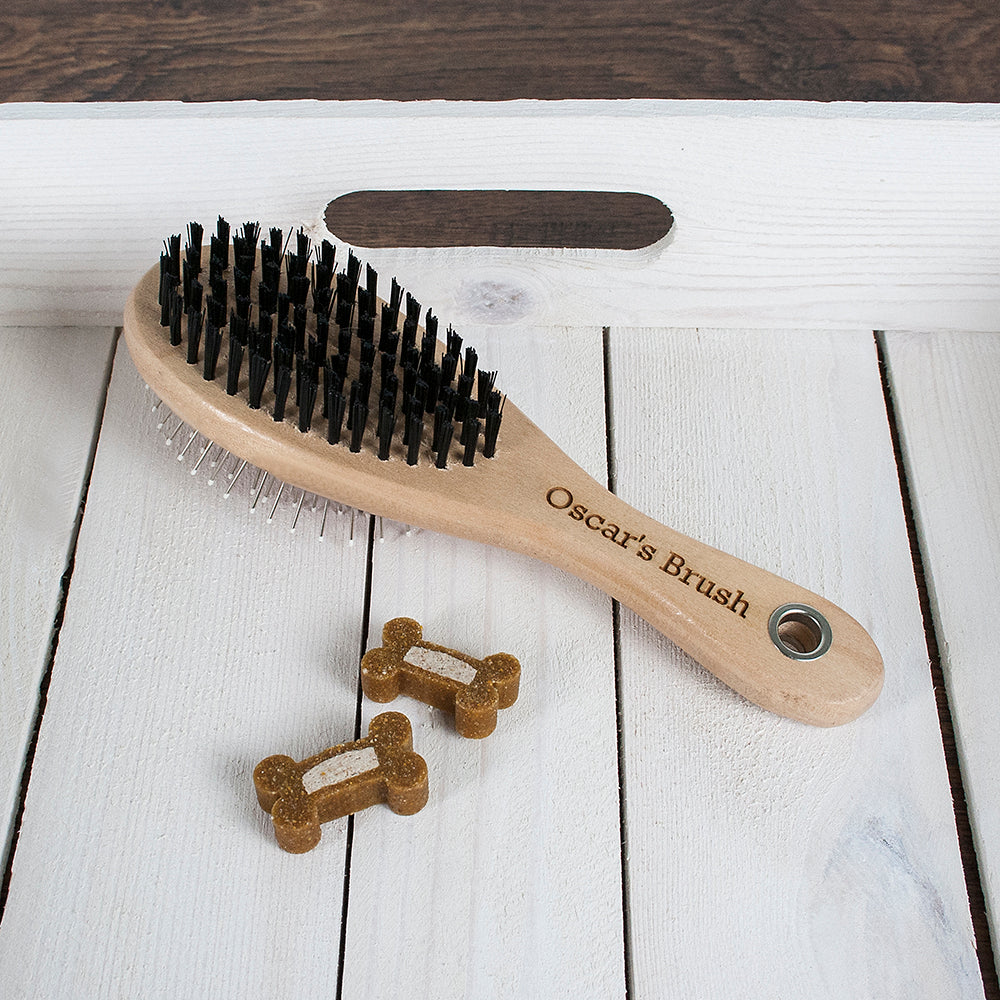 Personalised Wooden Dog Brush - treat-republic