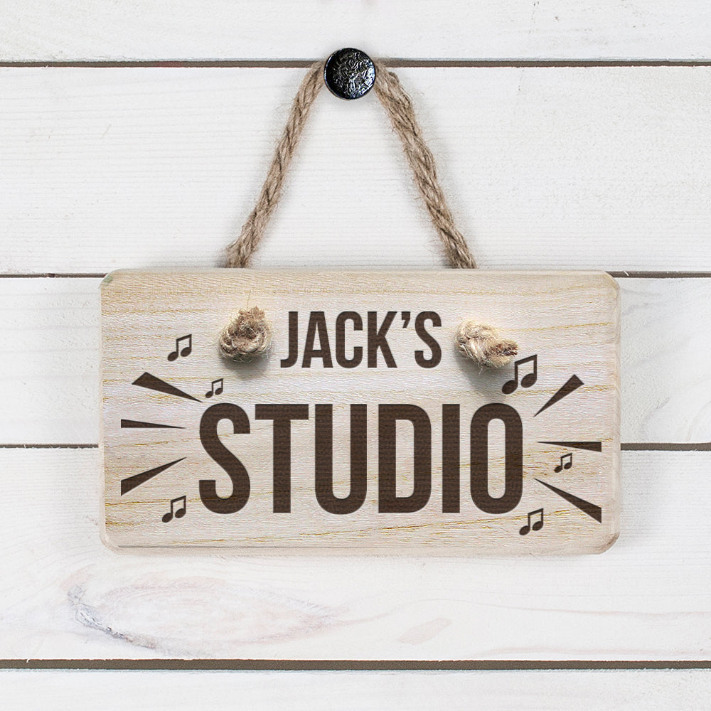 Personalised Wooden Music Studio Sign - treat-republic