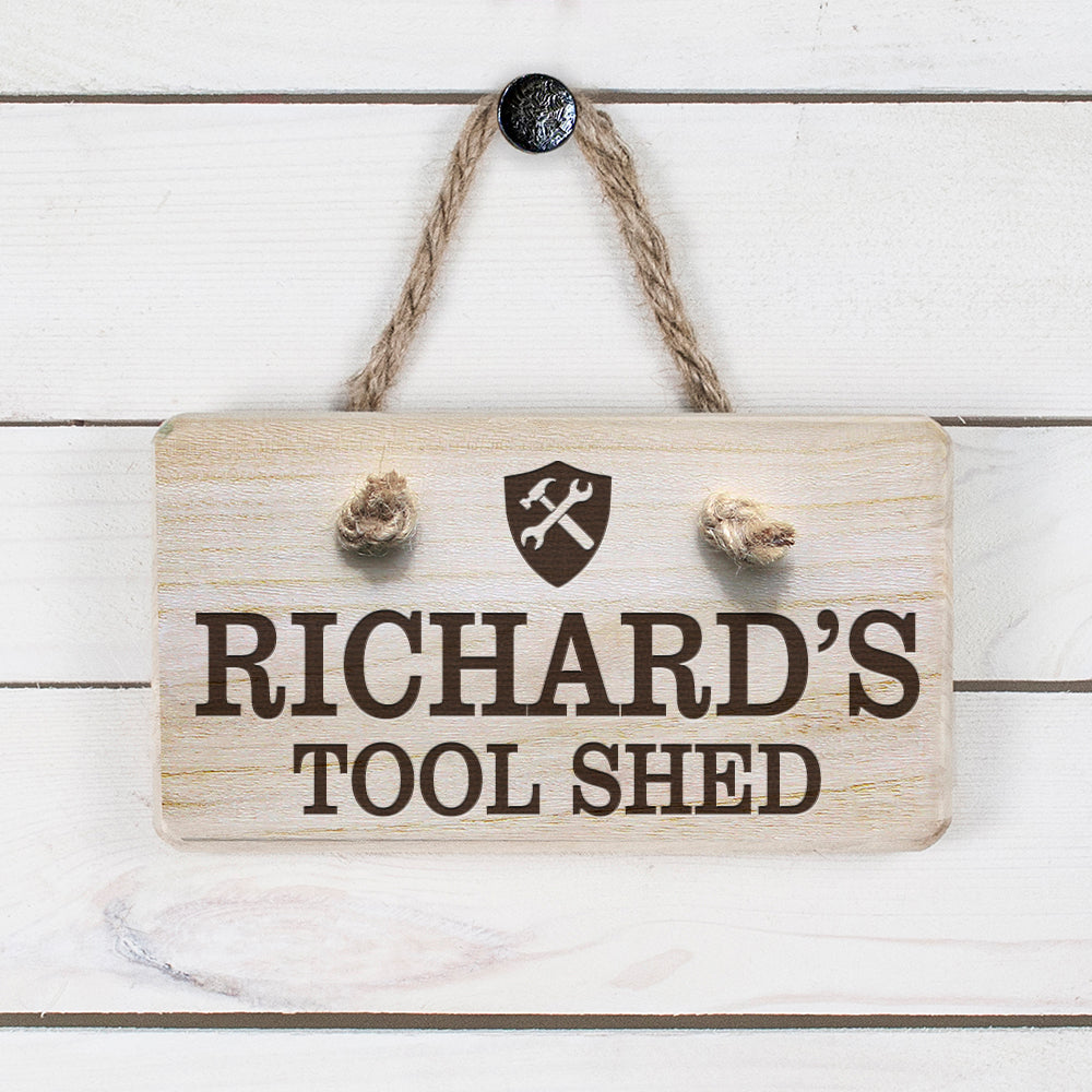 Personalised Wooden Tool Shed Sign - treat-republic