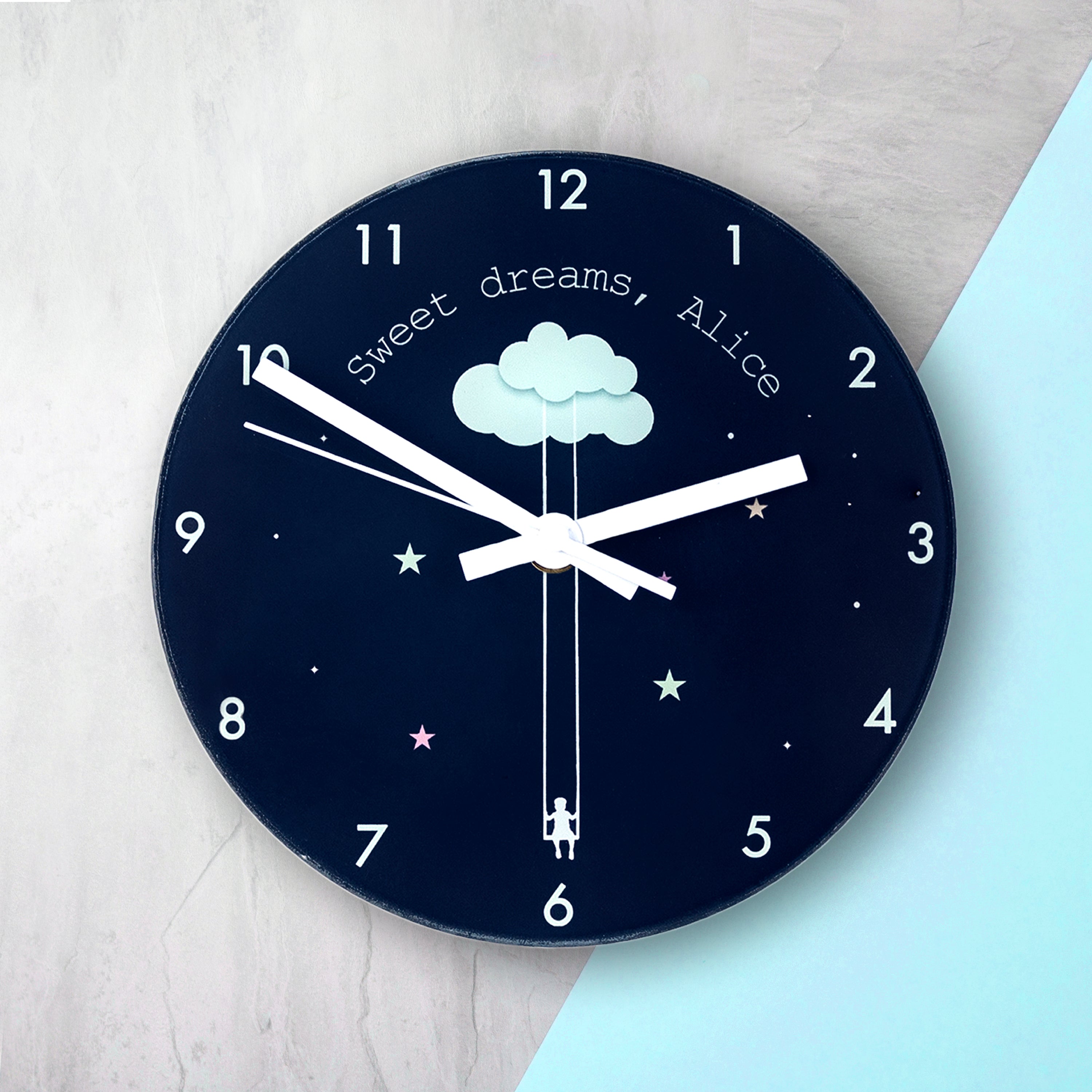 Sweet Dreams Little One Personalised Wall Clock - treat-republic