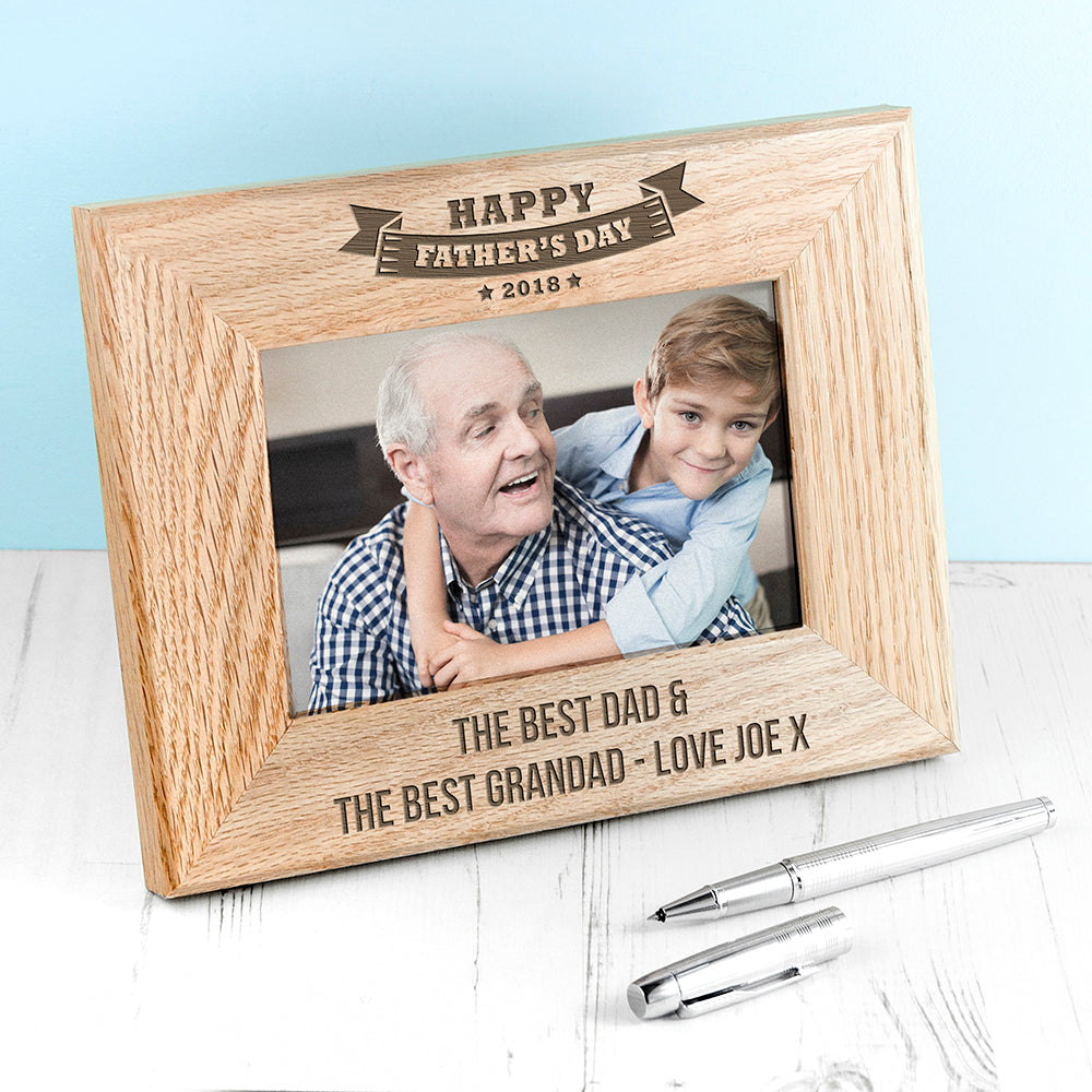 Wordsworth Collection Personalised Dad's Frame of Honour Oak Frame - treat-republic