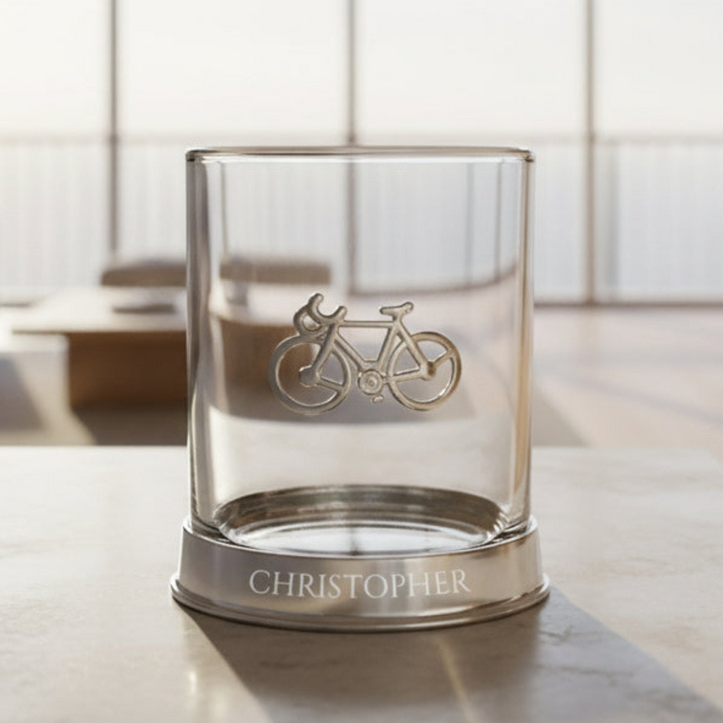 Personalised Cycling Icon Pewter Tumbler