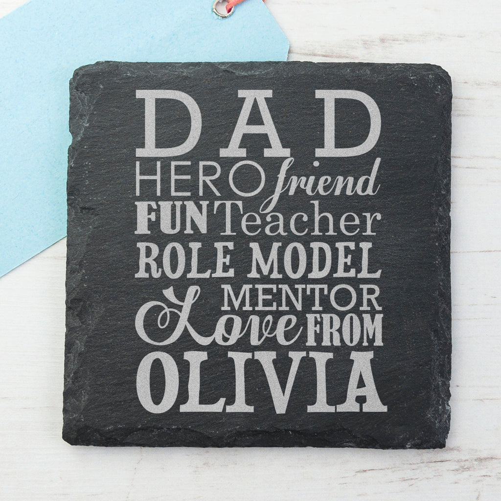 Personalised Dad's Slate Keepsake