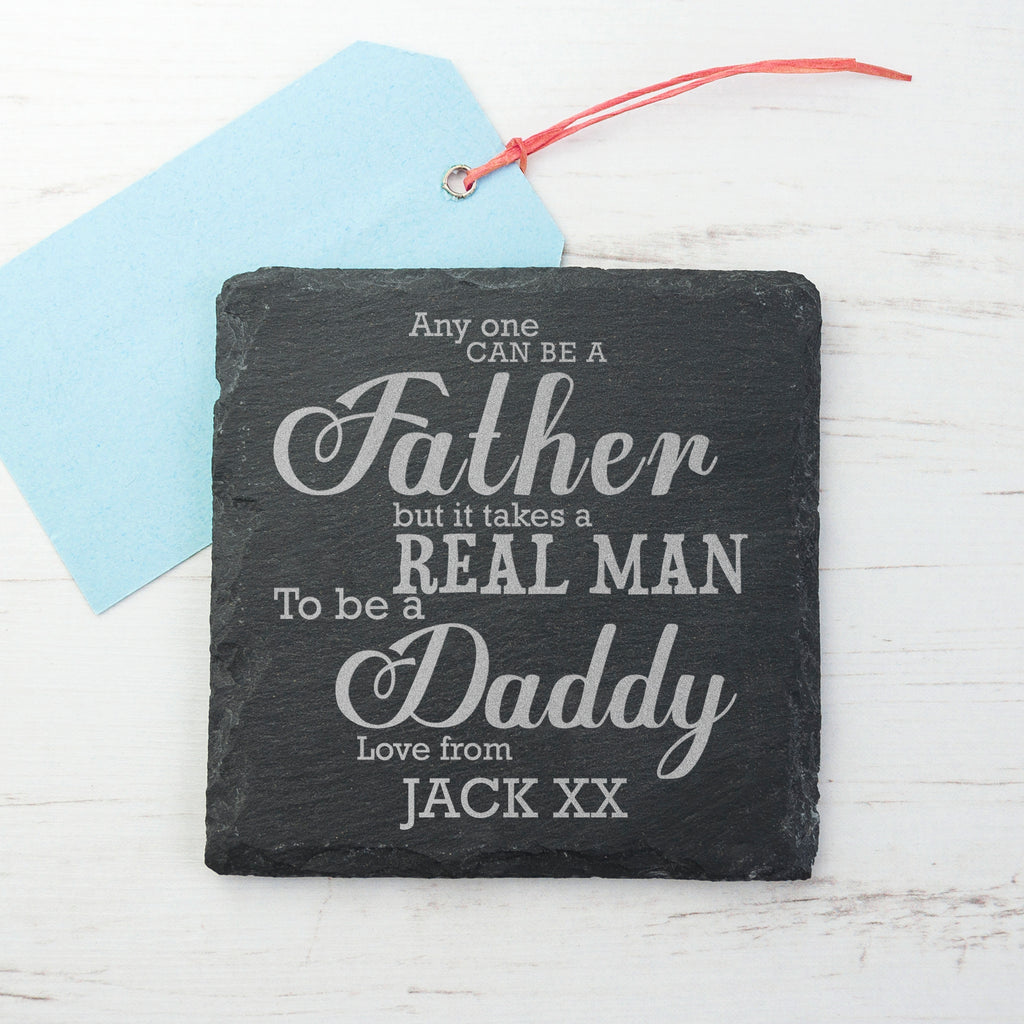Personalised Real Man Daddy Slate Keepsake