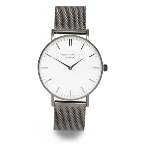 Mr Beaumont Personalised Men's Metallic Charcoal Grey Watch