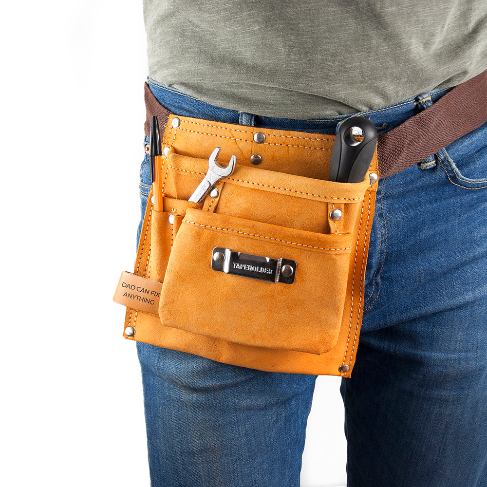 Personalised Dad's 6-Pocket Leather Tool Belt